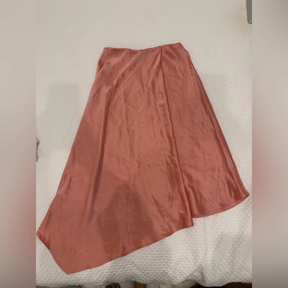 Alice + Olivia Pink Satin Midi Skirt